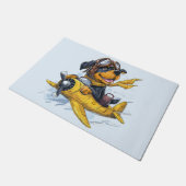 ロットワイラードッグパイロット飛行機 ドアマット (アングル)