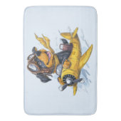 ロットワイラードッグパイロット飛行機 バスマット (正面縦)