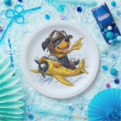 ロットワイラードッグパイロット飛行機 ペーパープレート (パーティー)