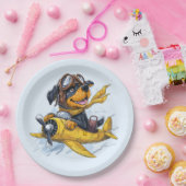 ロットワイラードッグパイロット飛行機 ペーパープレート (パーティー)