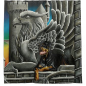 ロットワイラードッグファンタジーガルゴイル シャワーカーテン (正面)