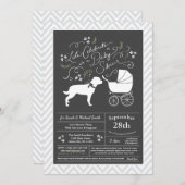 ロットワイラードッグベビーシャワーロ男女兼用ッティ 招待状 (正面/裏面)