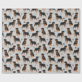 ロットワイラードッグボーンズ&ポーズラッピング紙 ラッピングペーパー (フラット)