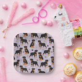 ロットワイラードッグボーンズ&ポーズ紙プレート ペーパープレート (パーティー)