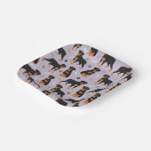 ロットワイラードッグボーンズ&ポーズ紙プレート ペーパープレート (傾斜あり)