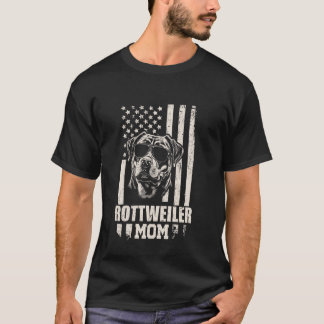 ロットワイラードッグマママアメリカ女性へのフラグギフトM Tシャツ