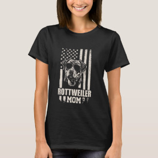 ロットワイラードッグマママアメリカ女性へのフラグギフトM Tシャツ