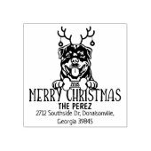 ロットワイラードッグメリークリスマス差出人住所 ラバースタンプ (インプリント)