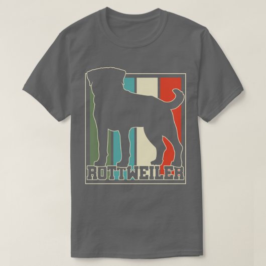 ロットワイラードッグレトロ Tシャツ (デザイン正面)