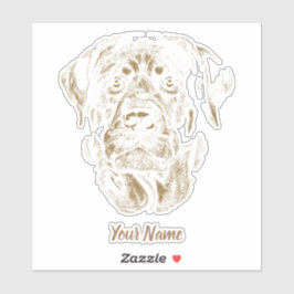 ロットワイラードッグヴィンテージポートレートロッティデザイン シール