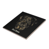 ロットワイラードッグヴィンテージポートレートロッティデザイン タイル (側面)