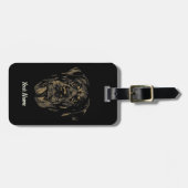 ロットワイラードッグヴィンテージポートレートロッティデザイン ラゲッジタグ (正面横)