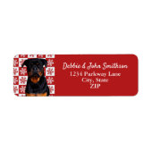 ロットワイラードッグ差出人住所アニマルクリスマス ラベル (正面)