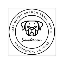 ロットワイラードッグ差出人住所スタンプ自己インク セルフインキングスタンプ