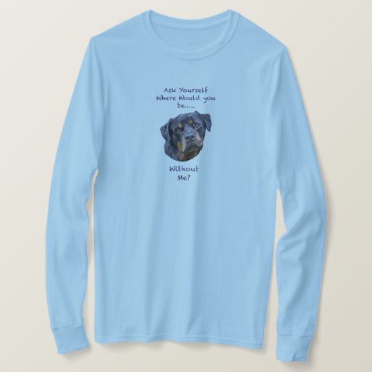 ロットワイラードッグ手描きデジタルアートかわいい Tシャツ (デザイン正面)