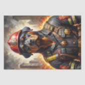 ロットワイラードッグ消防士 – デコページ –  薄葉紙 (正面)