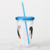 ロットワイラードッグ漫画イラストレーション アクリルタンブラー (左)