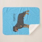 ロットワイラードッグ漫画イラストレーション シェルパブランケット (正面(横))