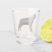 ロットワイラードッグ漫画イラストレーション ショットグラス (裏面)