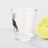 ロットワイラードッグ漫画イラストレーション ショットグラス (右)