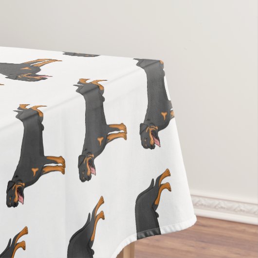 ロットワイラードッグ漫画イラストレーション テーブルクロス (インサイチュ)