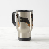 ロットワイラードッグ漫画イラストレーション トラベルマグ (正面左)