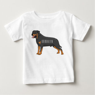 ロットワイラードッグ漫画イラストレーション ベビーTシャツ