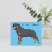 ロットワイラードッグ漫画イラストレーション ポストカード (スタンド正面)