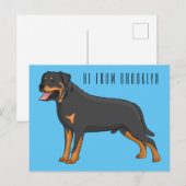 ロットワイラードッグ漫画イラストレーション ポストカード (正面/裏面)