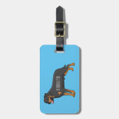 ロットワイラードッグ漫画イラストレーション ラゲッジタグ (正面縦)