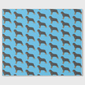 ロットワイラードッグ漫画イラストレーション ラッピングペーパー (フラット)