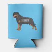 ロットワイラードッグ漫画イラストレーション 缶クーラー (正面)