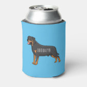 ロットワイラードッグ漫画イラストレーション 缶クーラー (缶裏面)