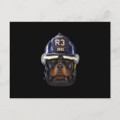 ロットワイラードッグ着用ファイヤーファイターヘルメットプレミアム 案内ポストカード (正面)