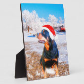 ロットワイラードッグ絵画クリスマス フォトプラーク (側面)