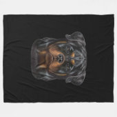 ロットワイラードッグ顔Zipフード付きスウェットシャツ フリースブランケット (正面(横))