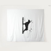 ロットワイラードッグ – ハロウィンムーンシルエットオーバーシズ タペストリー (正面(横))