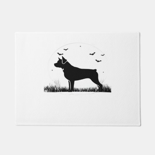 ロットワイラードッグ – ハロウィンムーンシルエットオーバーシズ ドアマット (正面)