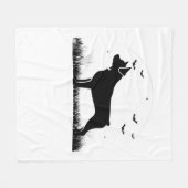 ロットワイラードッグ – ハロウィンムーンシルエットオーバーシズ フリースブランケット (正面(横))