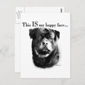 ロットワイラーハッピー顔 ポストカード (正面/裏面)