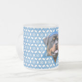 -ロットワイラーハヌカーのダビデの星 フロストグラスマグカップ (正面左)