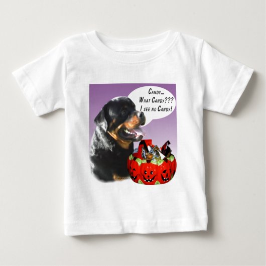 ロットワイラーハロウィンキャンディ ベビーTシャツ (正面)