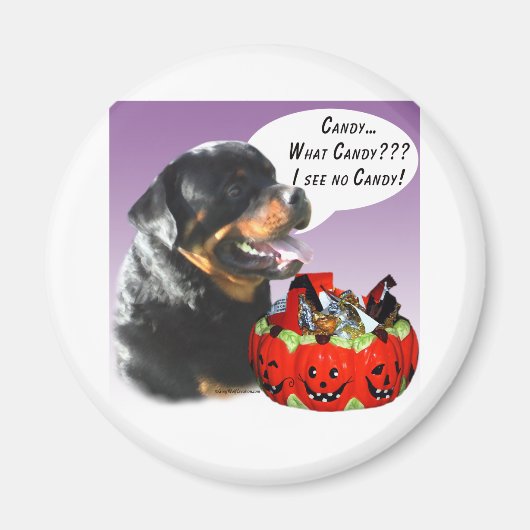 ロットワイラーハロウィンキャンディ マグネット (正面)