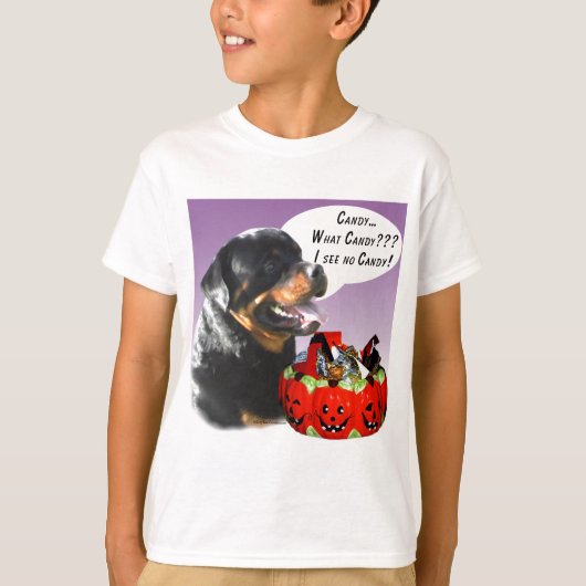 ロットワイラーハロウィンキャンディ Tシャツ (正面)