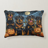 ロットワイラーハロウィン不気味 アクセントクッション (正面)