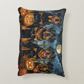 ロットワイラーハロウィン不気味 アクセントクッション (裏面(縦))