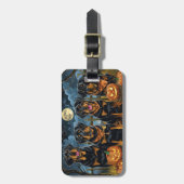 ロットワイラーハロウィン不気味 ラゲッジタグ (正面縦)