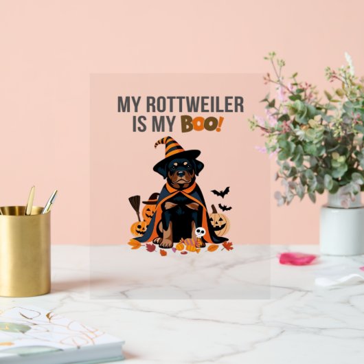 ロットワイラーハロウィーンの衣装ロットワイラーは私 アクリルサイン (ウェディング)