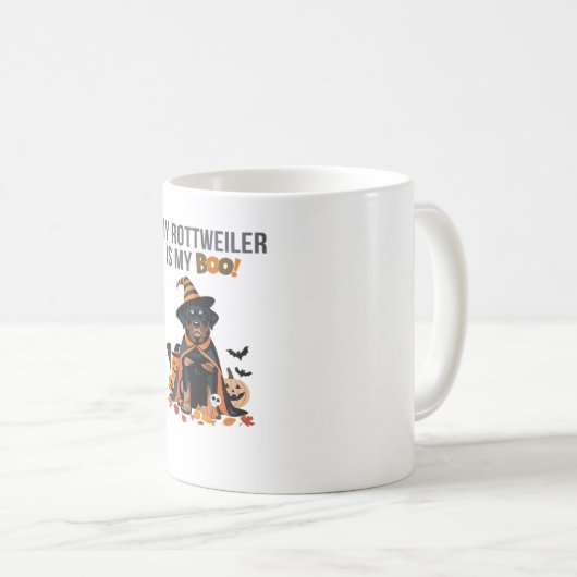 ロットワイラーハロウィーンの衣装ロットワイラーは私 コーヒーマグカップ (正面右)