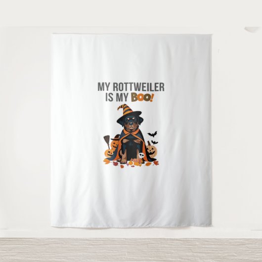 ロットワイラーハロウィーンの衣装ロットワイラーは私 タペストリー (正面)